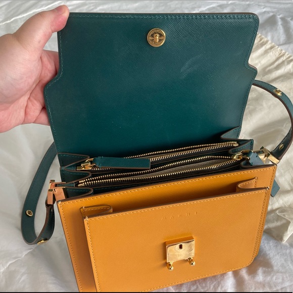 Marni medium Trunk shoulder bag black+yellow+green - Picture 6 of 7